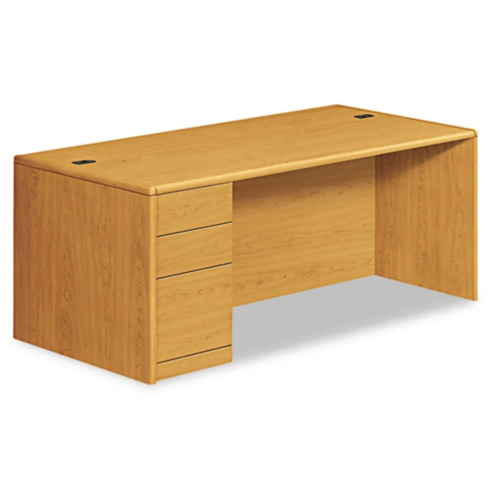 HON 10700 Series 72 in. x 36 in. x 29.5 in. Single Full-Height Left Pedestal Desk - Harvest