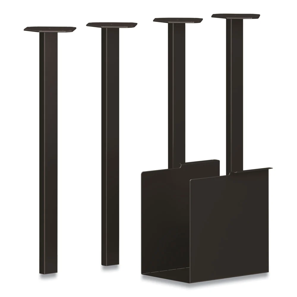 HON 5.75 in. x 28 in. 4 Legs Coze Desk Post Legs with Pencil Storage - Black