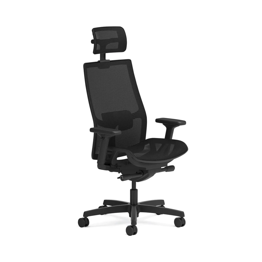 HON Ignition 2.0 17 in. to 21 in. Seat Task Chair with Headrest - Black Seat/Base