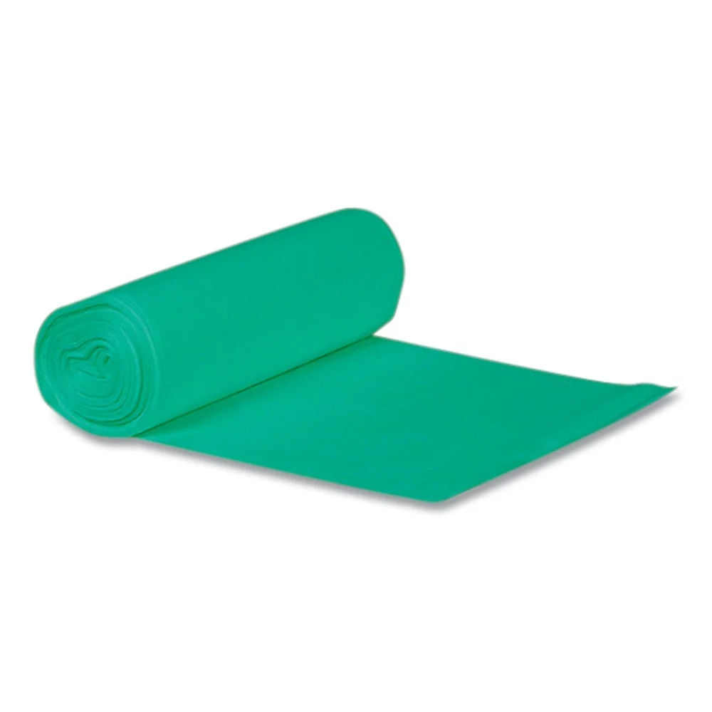 Heritage Eco Blend Max 28 in. x 45 in. 0.8 mil 23 Gallon Can Liners - Green (25 Bags/Roll, 10 Rolls/Carton)