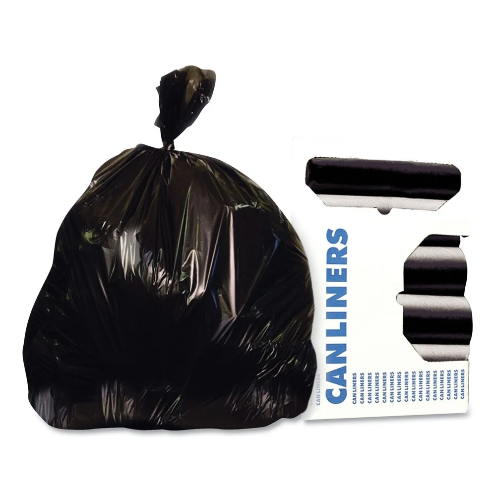 Heritage 33 in. x 40 in. 22 mic 33 Gallon High-Density Waste Can Liners - Black (250/Carton)