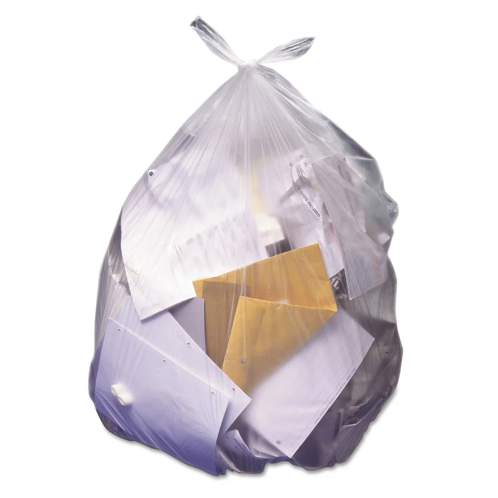Heritage 40 in. x 48 in. 45 Gallon 14 mic High-Density Waste Can Liners - Natural (250/Carton)