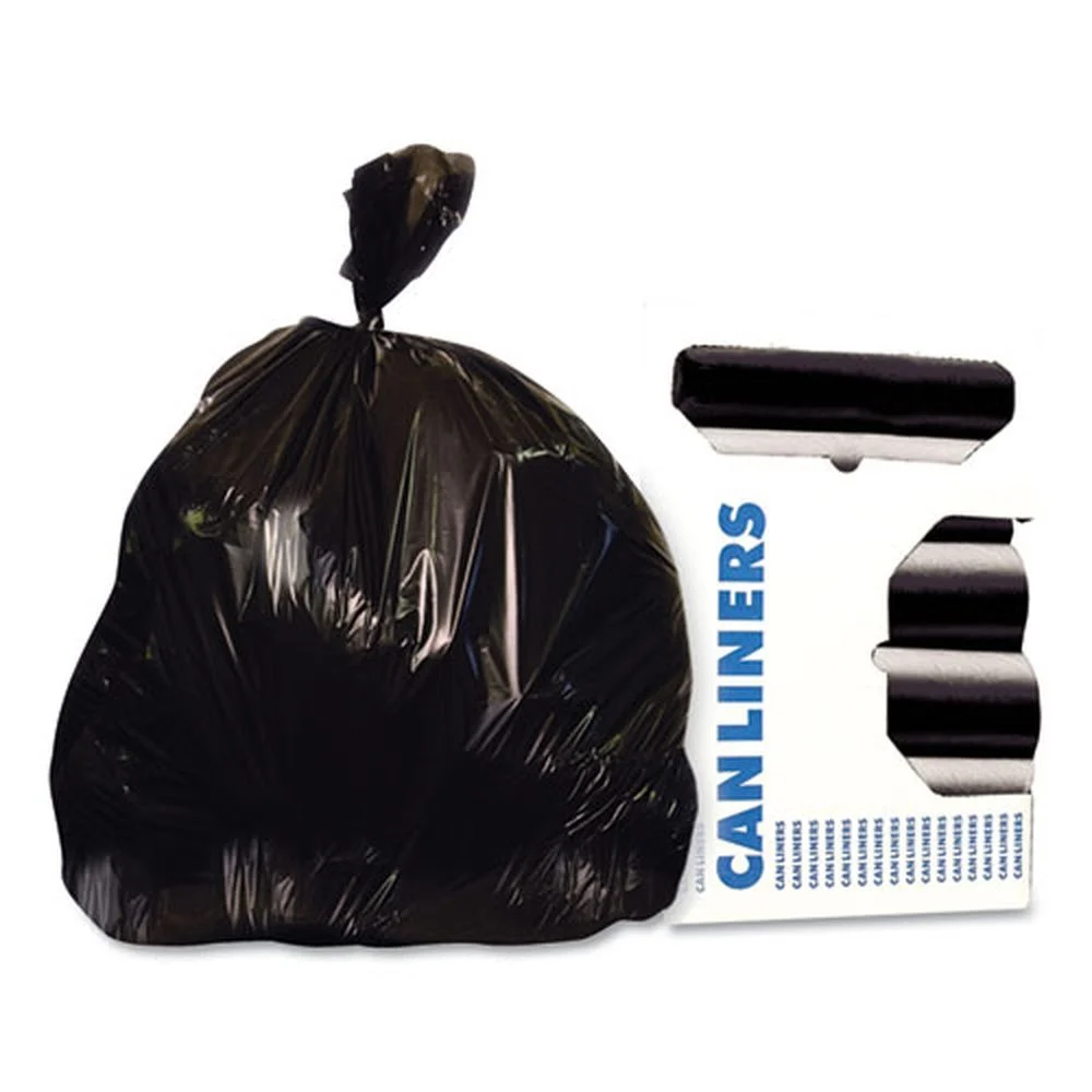 Heritage 40 in. x 48 in. 45 Gallon 16 mic High-Density Waste Can Liners - Black (250/Carton)