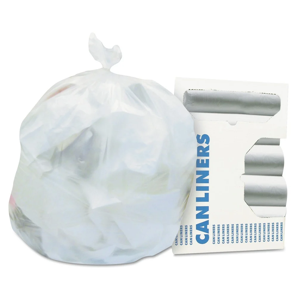 Heritage High-Density 45 Gallon 22 Microns 40 in. x 48 in. Waste Can Liners - Natural (25 Bags/Roll, 6 Rolls/Carton)