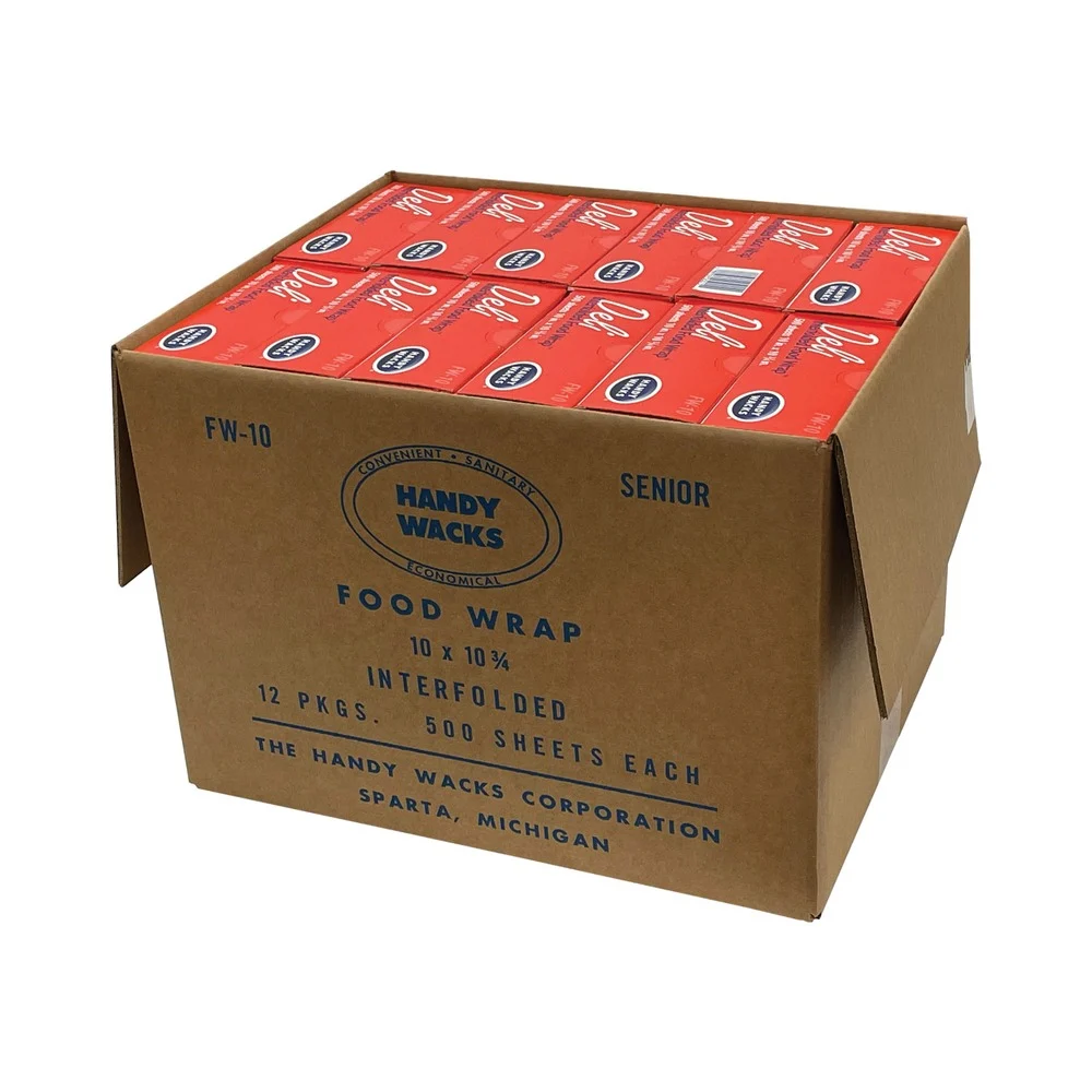 Handy Wacks FW10 10.75 in. x 10 in. Interfolded Food Wrap Deli Sheets (12/Carton)