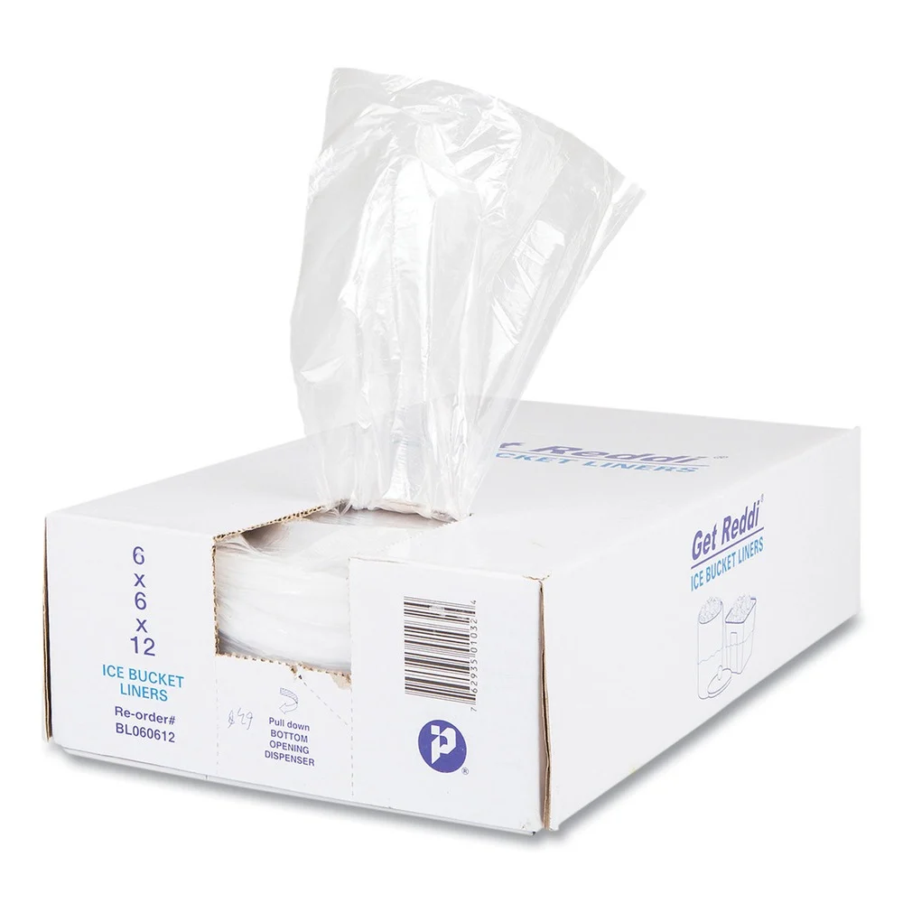 Inteplast Group 1000-Piece 3 Qt. 0.5 mil. 6 in. x 12 in. Ice Bucket Liner Bag Set - Clear