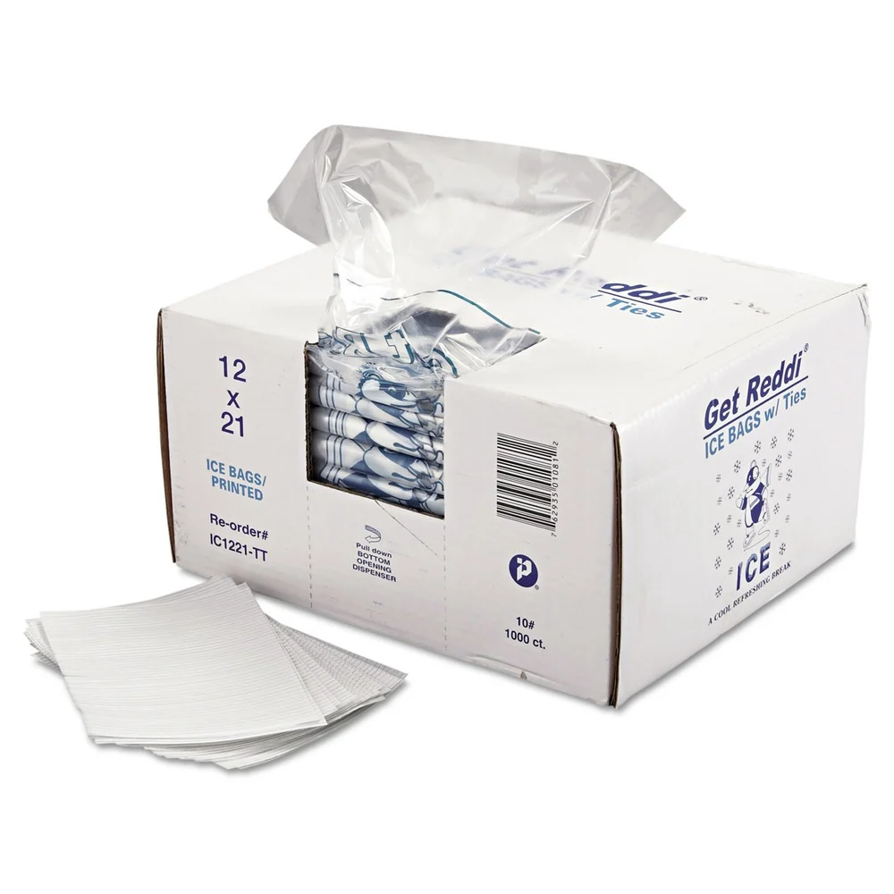 Inteplast Group 1.5 mil. 12 in. x 21 in. Ice Bags - Clear (1000/Carton)