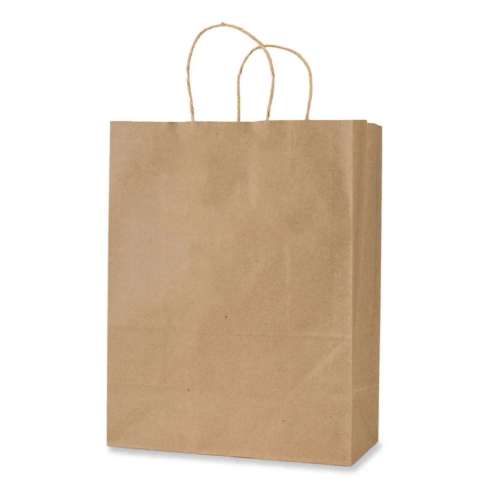 Inteplast Group Get Reddi 18 in. x 7 in. x 18.75 in. No. 70 Basis Weight Twisted Rope Handles Mega Size Paper Bags - Brown (200/Carton)