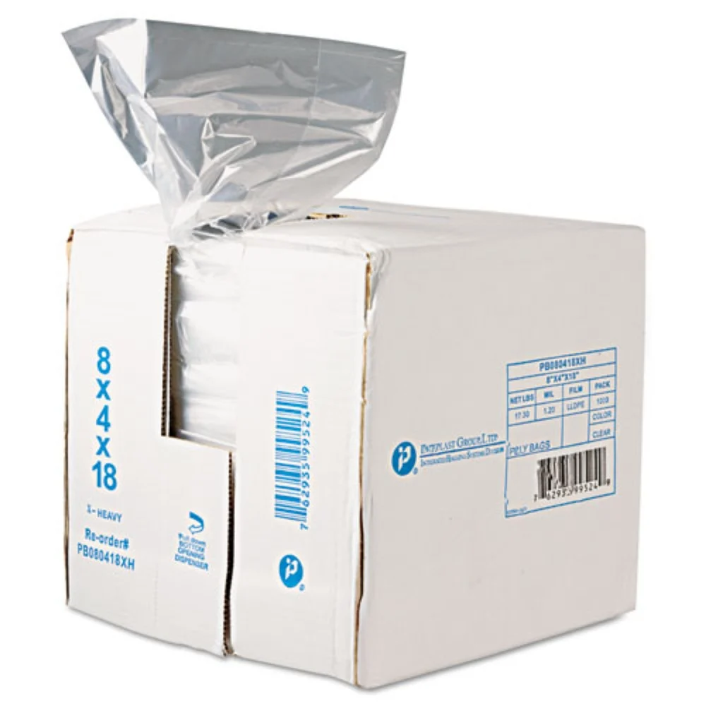 Inteplast Group 8-Quart 0.6 mil. 8 in. x 18 in. Food Bags - Clear (1000/Carton)