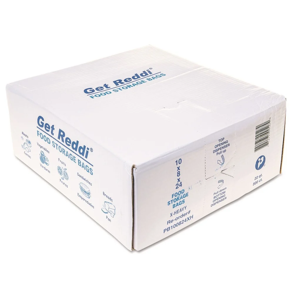 Inteplast Group 22-Quart 1.2 mil. 10 in. x 24 in. Food Bags - Clear (500/Carton)