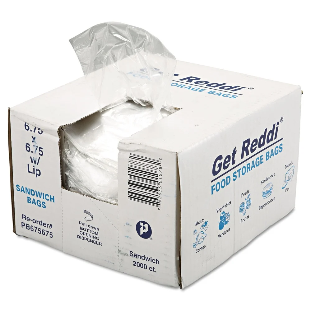 Inteplast Group 0.36 mil. 6.75 in. x 6.75 in. Food Bags - Clear (2000/Carton)