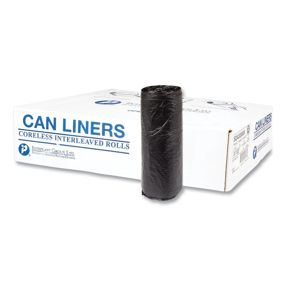 Inteplast Group High-Density 16-gal. 6 Microns 24 in. x 33 in. Commercial Can Liners - Black (1000/Carton)