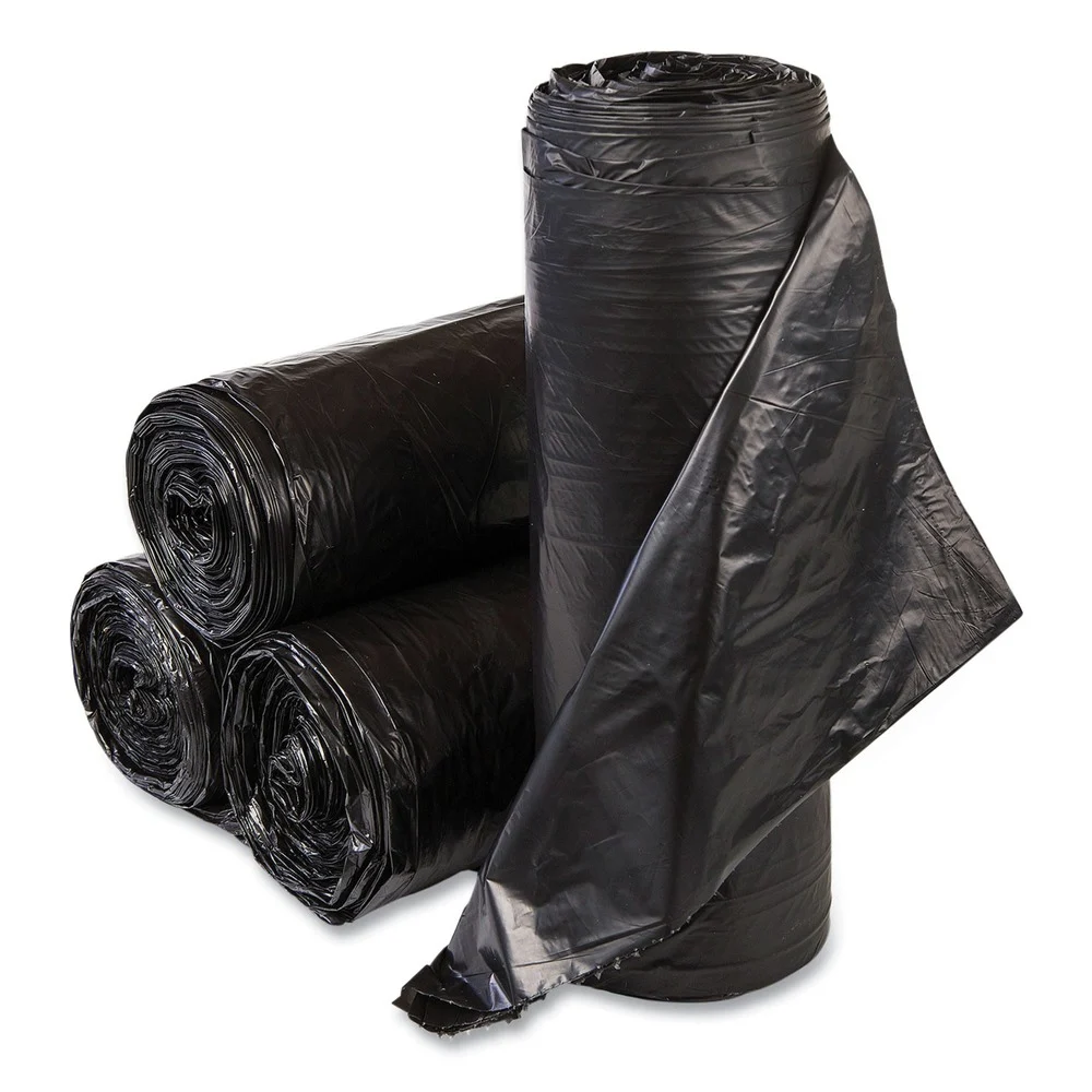 Inteplast Group S334022K 33 in. x 40 in. 33 gal. 22 mic High-Density Commercial Can Liners - Black (250/Carton)