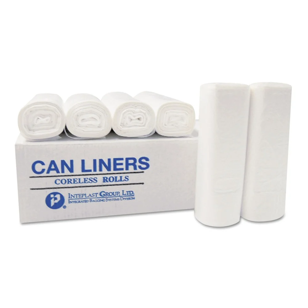 Inteplast Group 45 gal. 0.87 mil 40 in. x 48 in. High-Density Interleaved Commercial Can Liners - Clear (150/Carton)