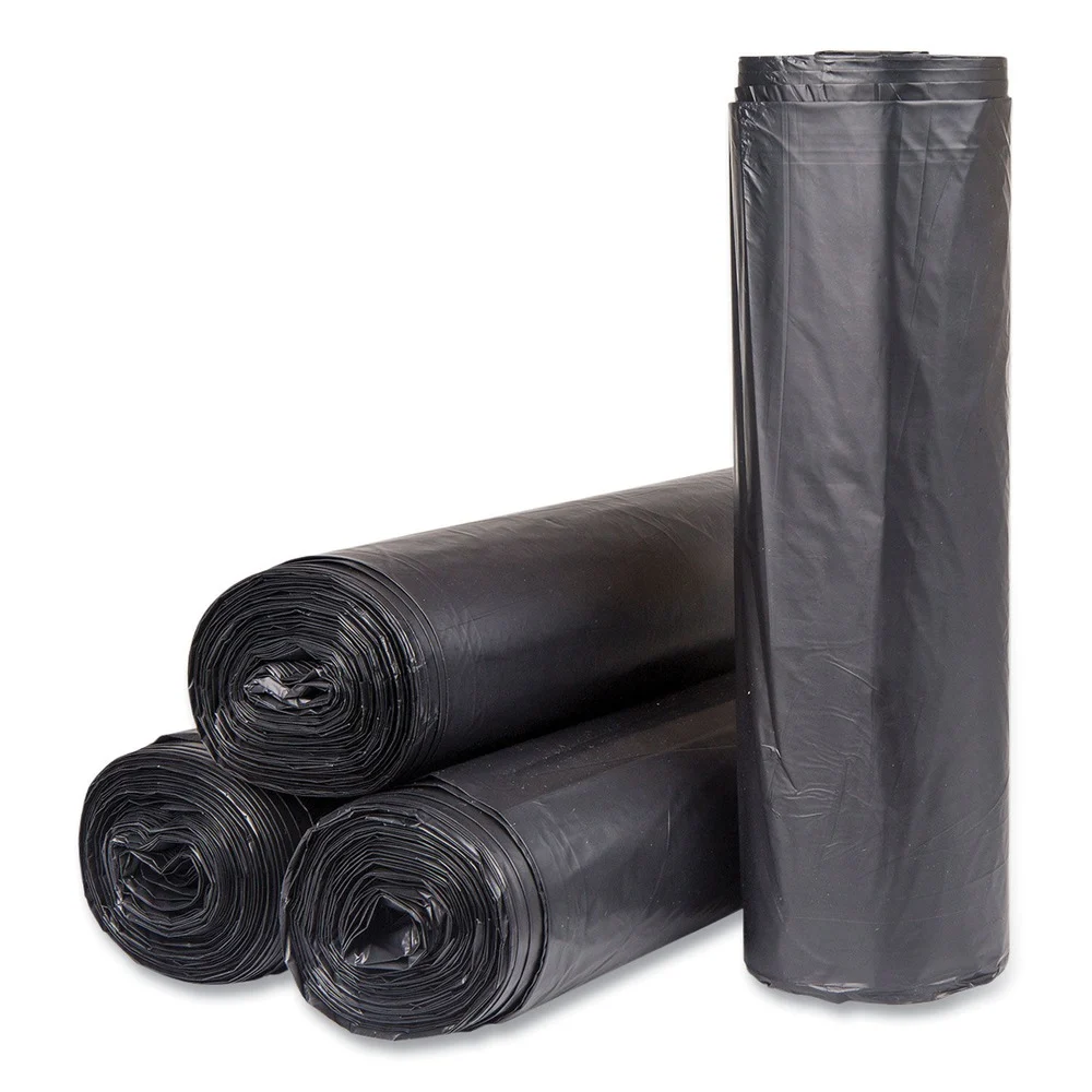 Inteplast Group 60 gal. 22 microns 43 in. x 48 in. High-Density Commercial Can Liners - Black (150/Carton)