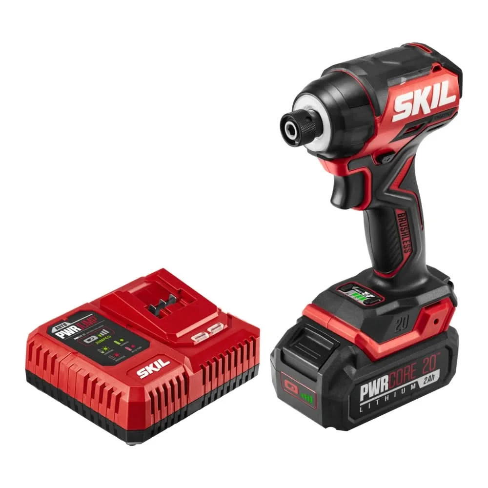 SKIL PWR CORE 20 Brushless 20V 1/4 IN. Compact Hex Impact Driver Kit