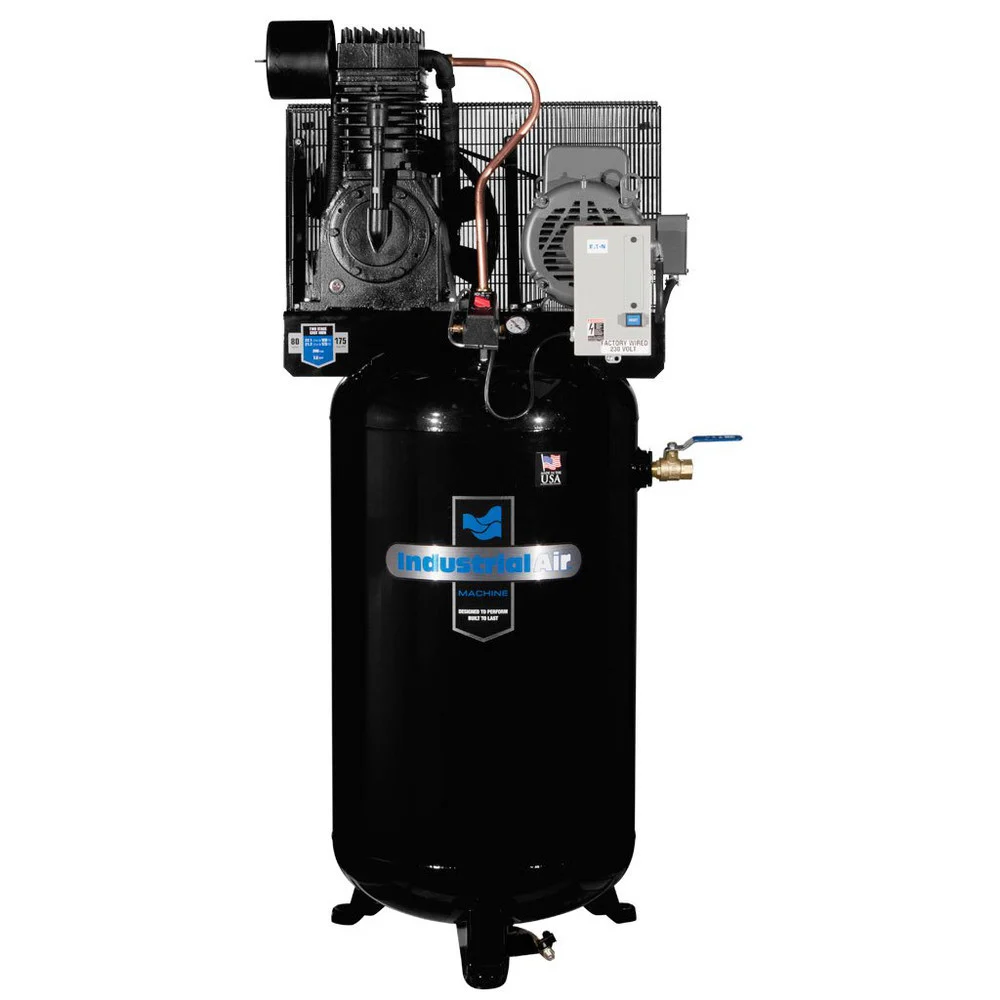 Industrial Air 7.5 HP 80 Gallon Industrial Vertical Stationary Air Compressor with Baldor Motor