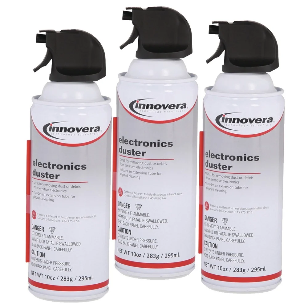 Innovera (3-Pack) 10 oz. Can Compressed Air Duster Cleaner
