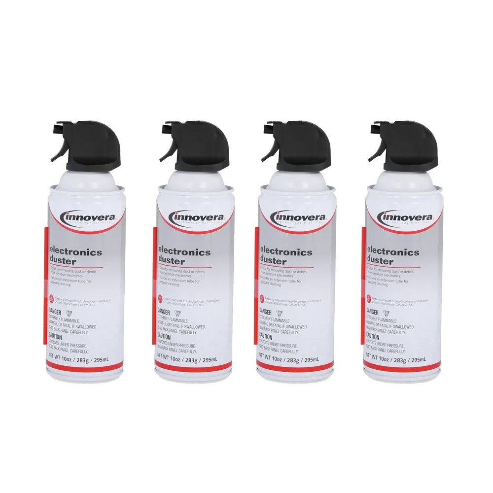 Innovera 10 oz. Compressed Air Duster Cleaner (4/Pack)
