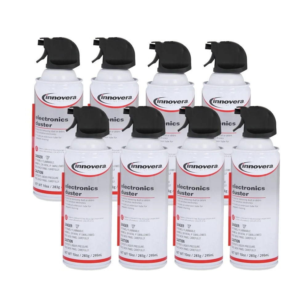 Innovera 10 oz. Can Compressed Air Duster Cleaner (8/Pack)