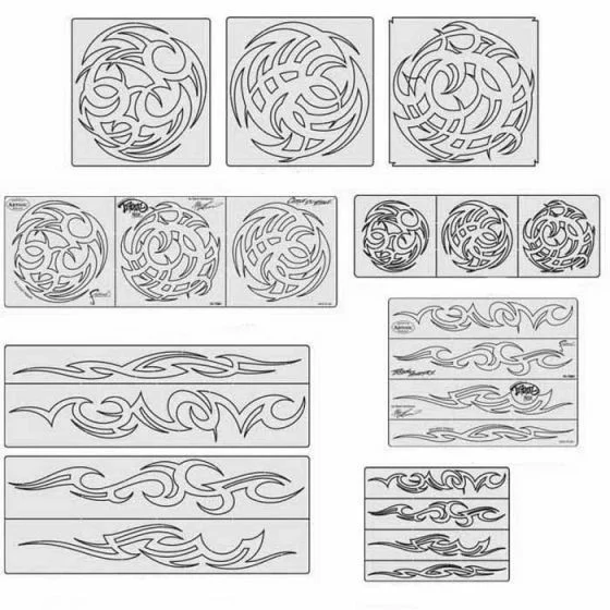 ANEST IWATA Artool? FH-TRM1 Tribal Master Series Freehand Airbrush Template Set,