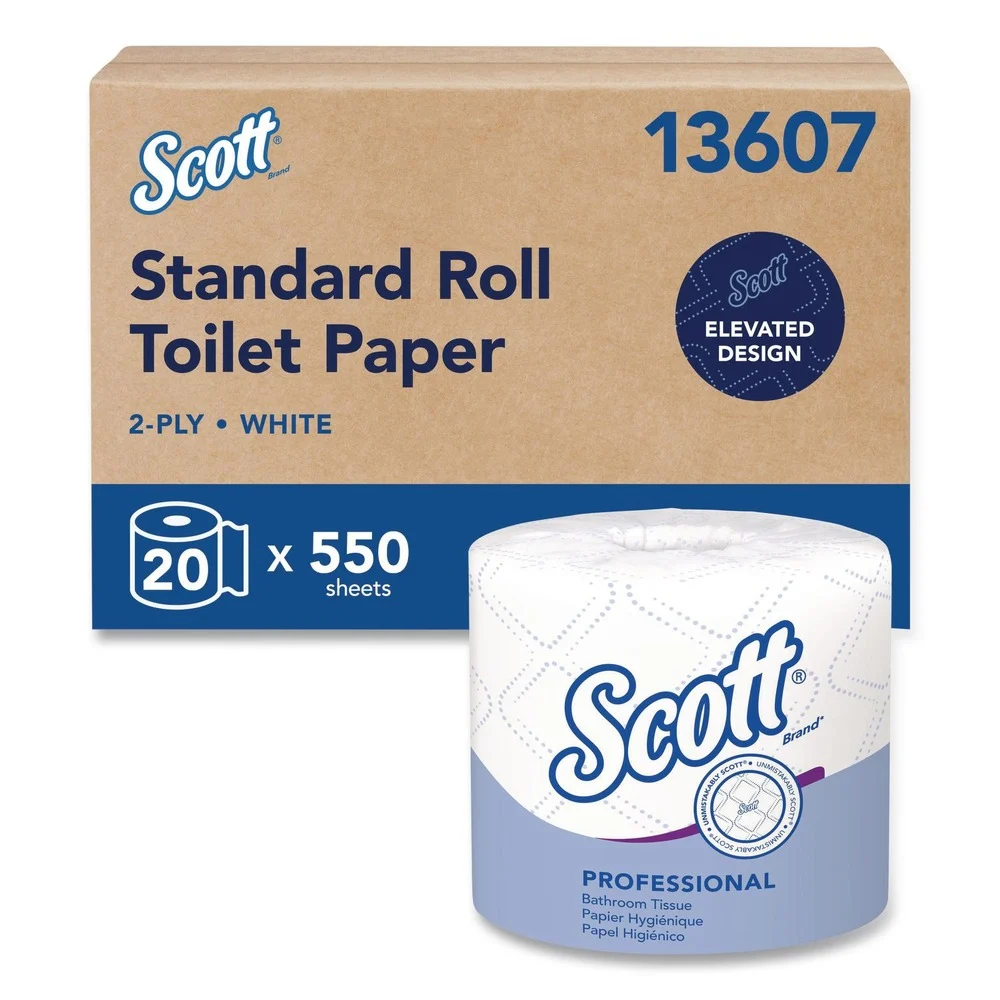 Scott Essential 2-Ply Standard Roll Bathroom Tissue for Business - White (20/Carton)
