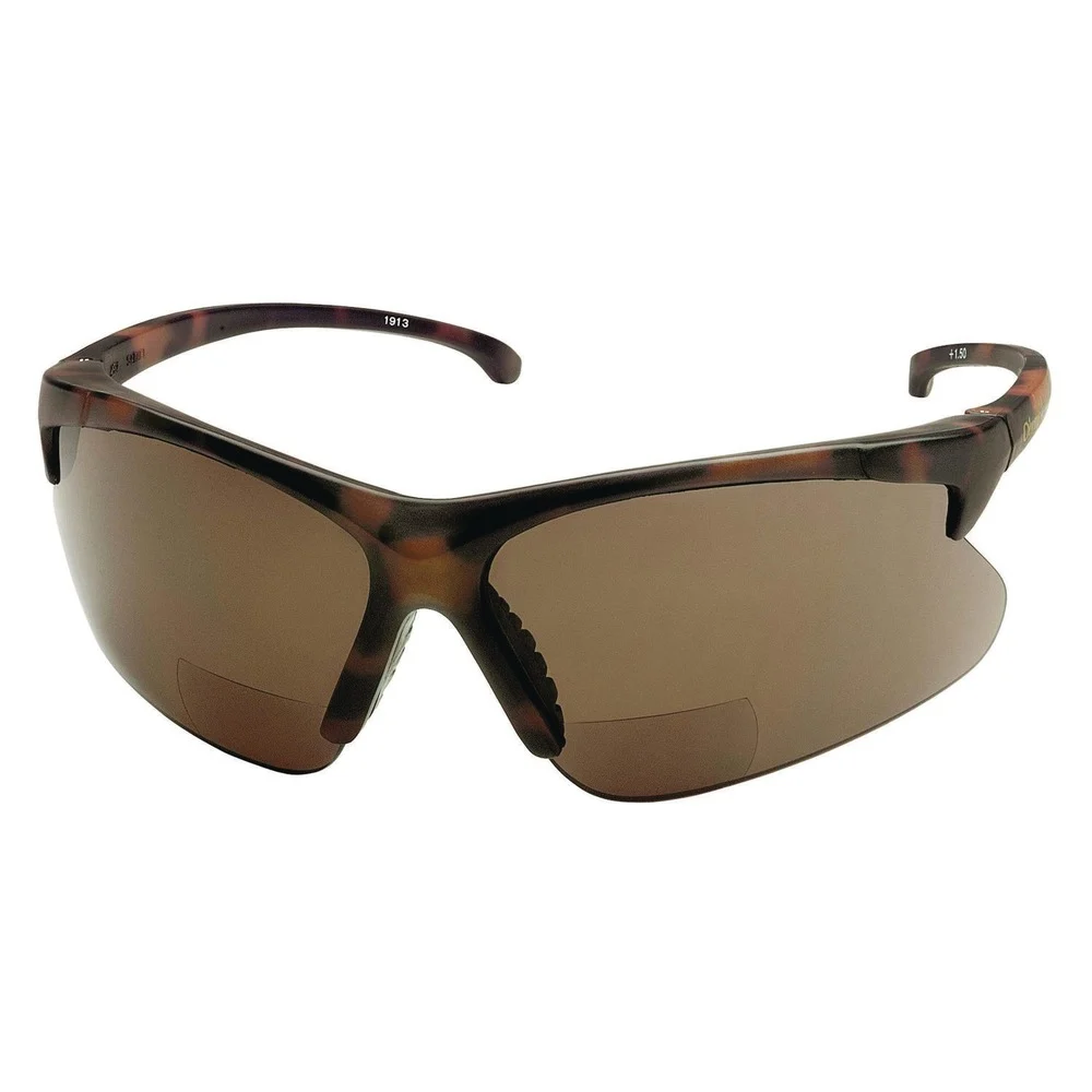 Ansell V60 30-06 Readers Safety Sunglasses Glasses - Tortoise Nylon Frame, Smoke Polycarbonate Lens (6/Box)