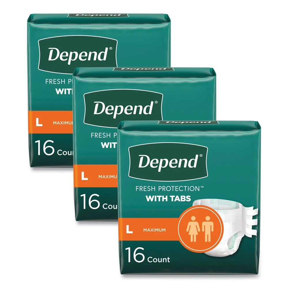 Kimberly-Clark 35 in. to 49 in. Waist Incontinence Protection with Tabs - Large (3/Carton)