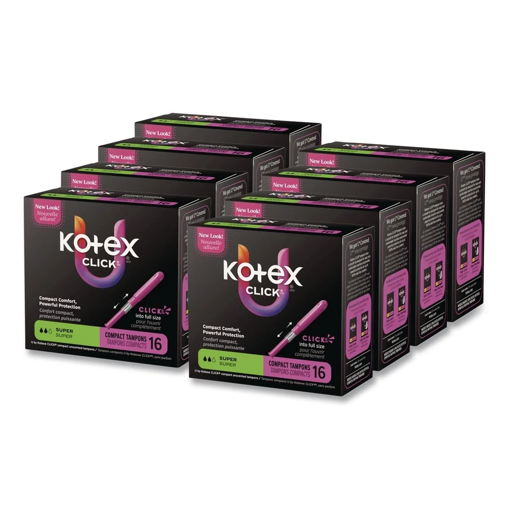 Kimberly-Clark U by Kotex Click Compact Super Absorbency Tampons (8/Carton)