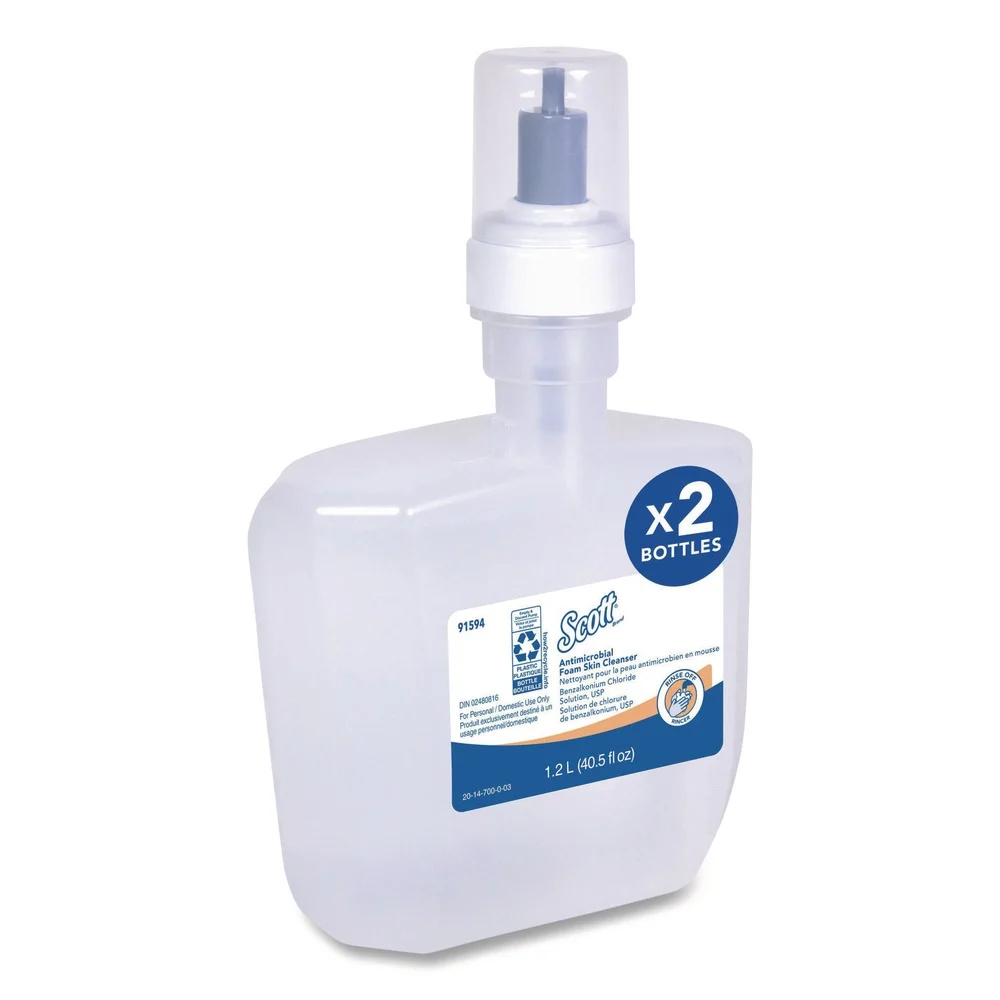 Scott 91594 1.2 L Antimicrobial Foam Skin Cleanser Refill - Fresh Scent (2/Carton)