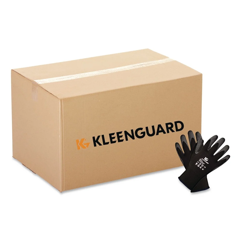 KleenGuard 12 Pairs/Pack KleenGuard G40 Multi-Purpose Latex Coated Gloves - Size 8, Black/Gray