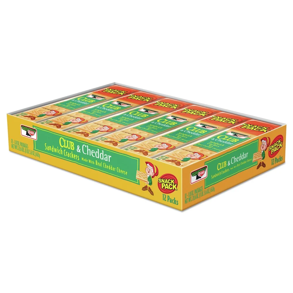 Keebler 1.8 oz. Club and Cheddar Sandwich Cracker Snack Pack (12/Box)