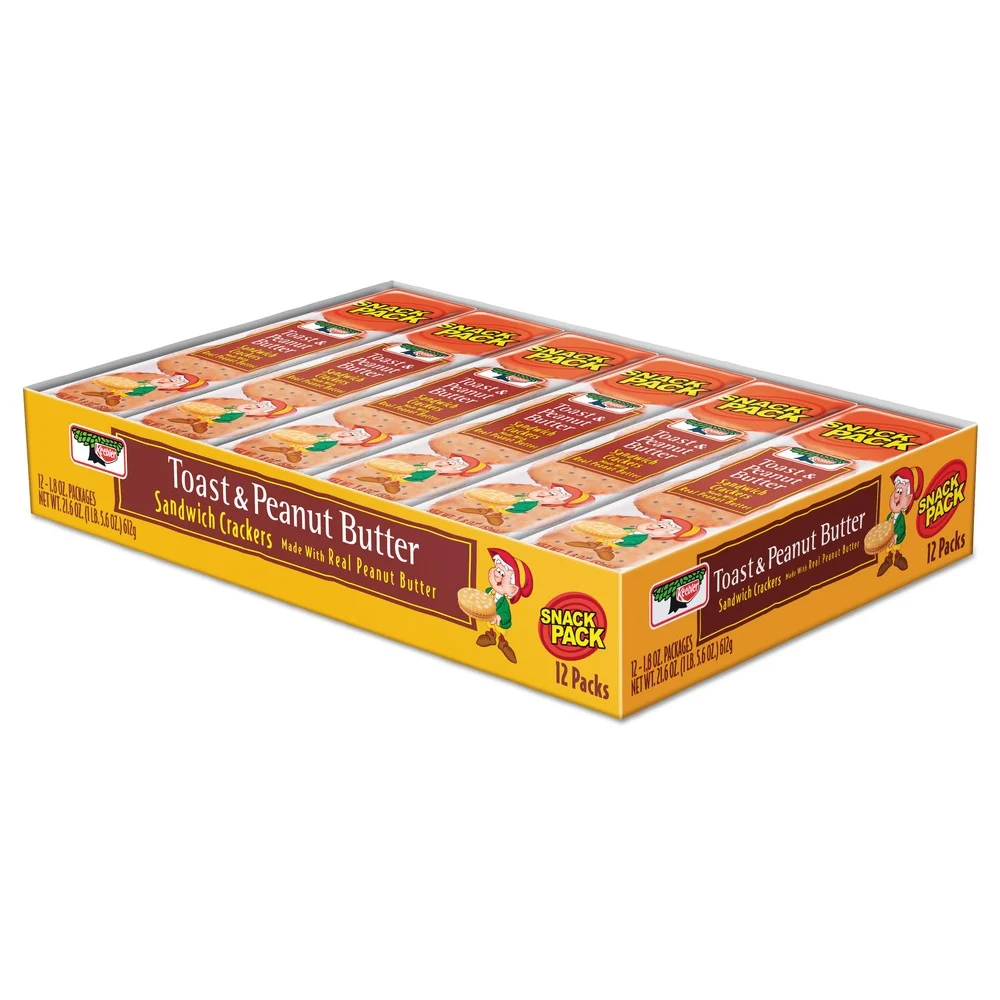 Keebler 8 Cracker Snack Pack Sandwich Crackers - Toast and Peanut Butter (12/Box)