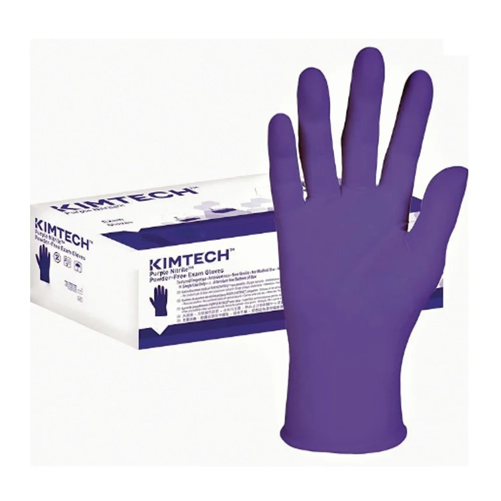 Ansell 6 mil Thick 9.5 in. Long Powder-Free PURPLE NITRILE Exam Gloves - Medium, Purple (100/Box)