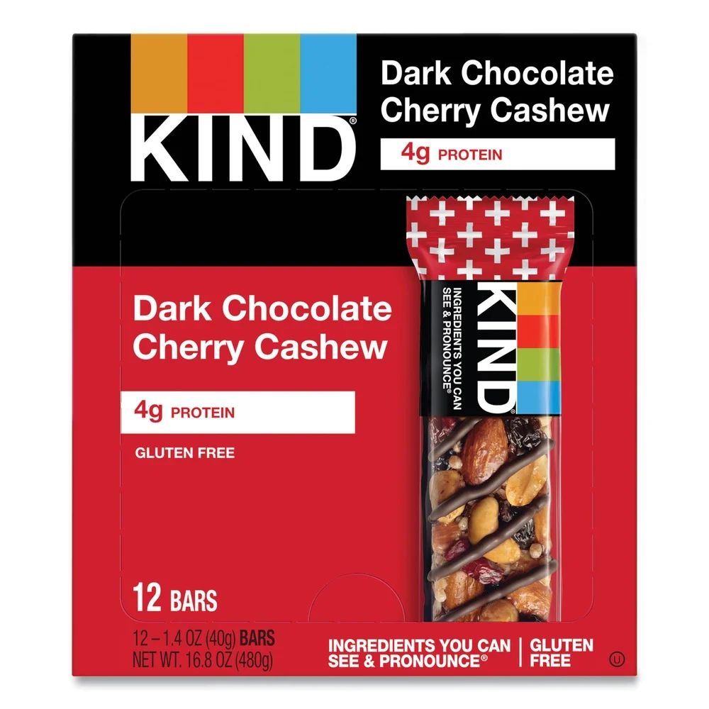 KIND Plus 1.4 oz. Nutrition Boost Bar - Dark Chocolate Cherry Cashew/Antioxidants (12/Box)