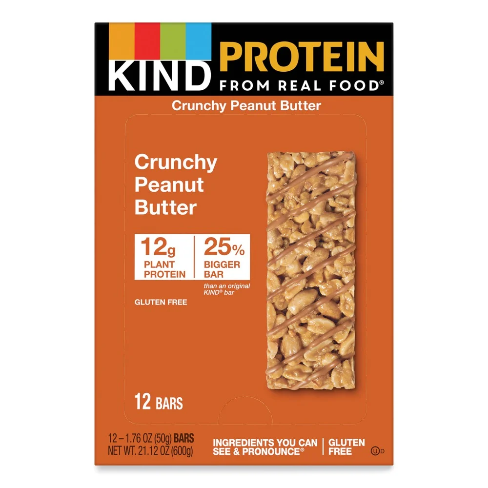 KIND 26026 1.76 oz. Protein Bars - Crunchy Peanut Butter (12/Pack)