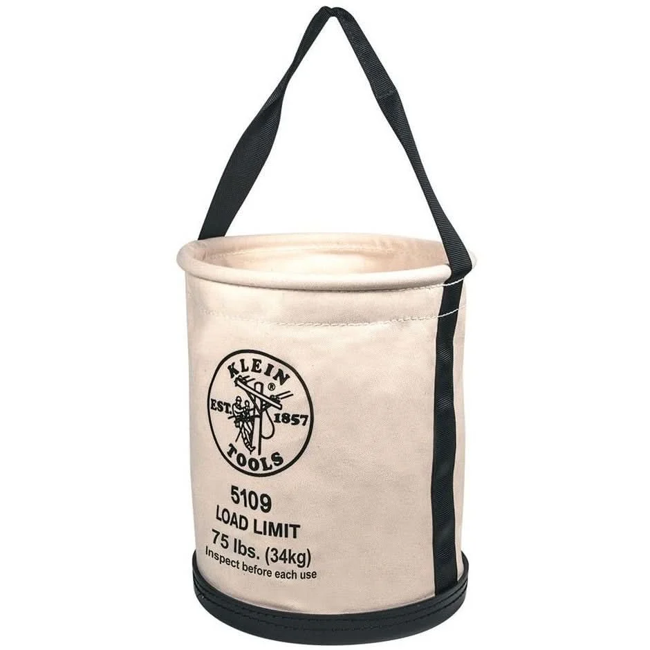 Klein 5109 Canvas Bucket, Wide-Opening, Straight-Wall, Molded Bottom, 12-Inch