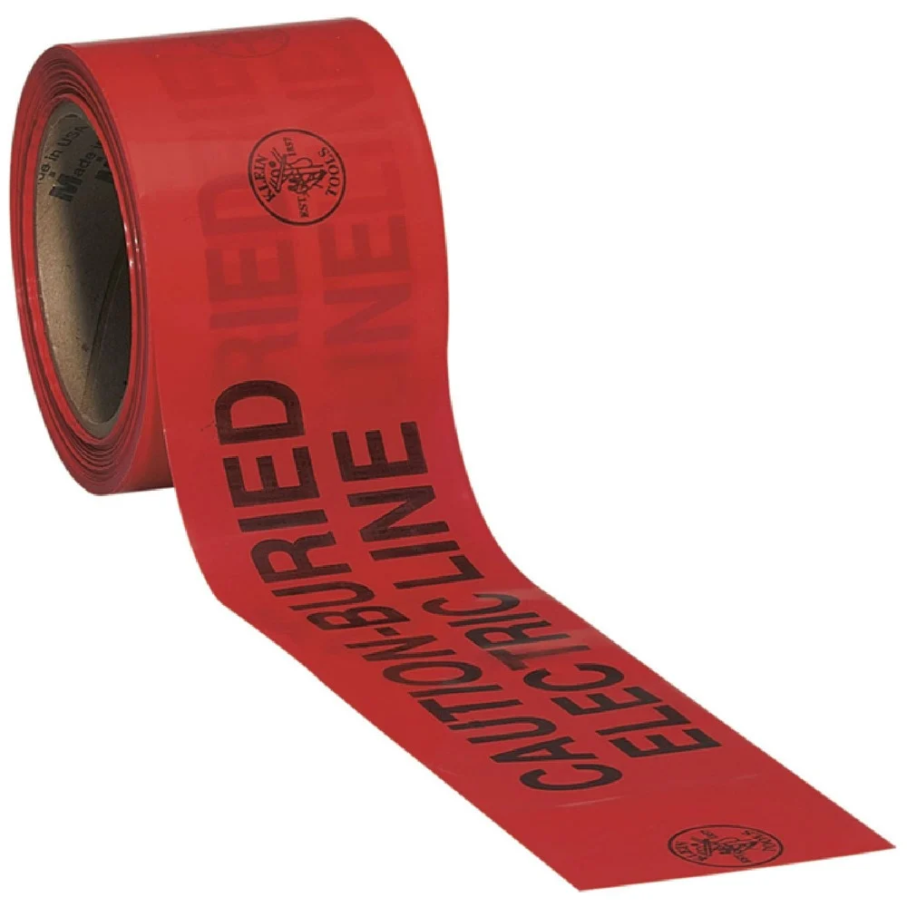 Klein Tools 3 in. x 1000 ft. CAUTION-BURIED ELECTRIC LINE Barricade Tape - Red