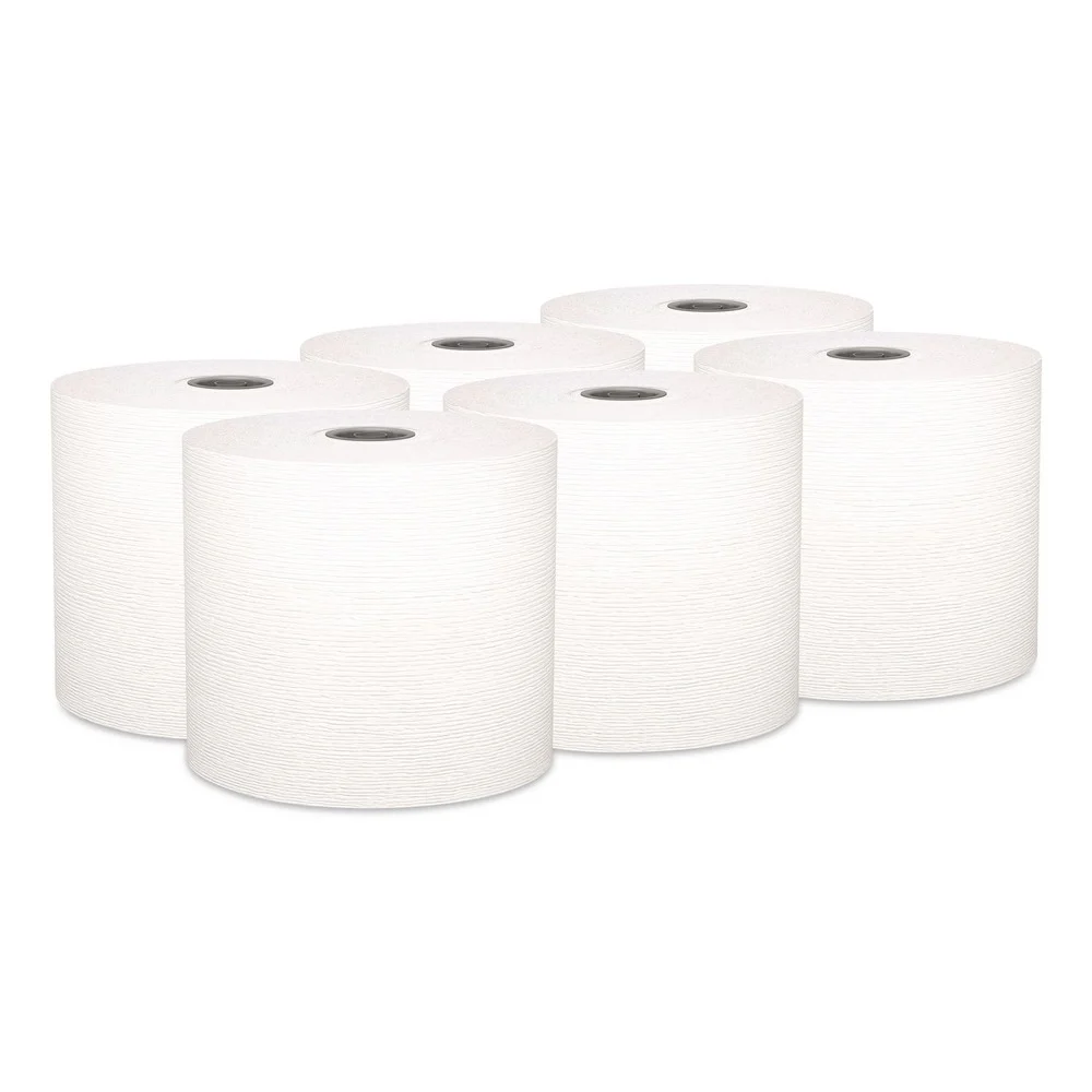 Kleenex 7.5 in. x 700 ft. 1-Ply Hard Roll Paper Towels with Premium Absorbency Pockets - Gray Core/White (6/Carton)