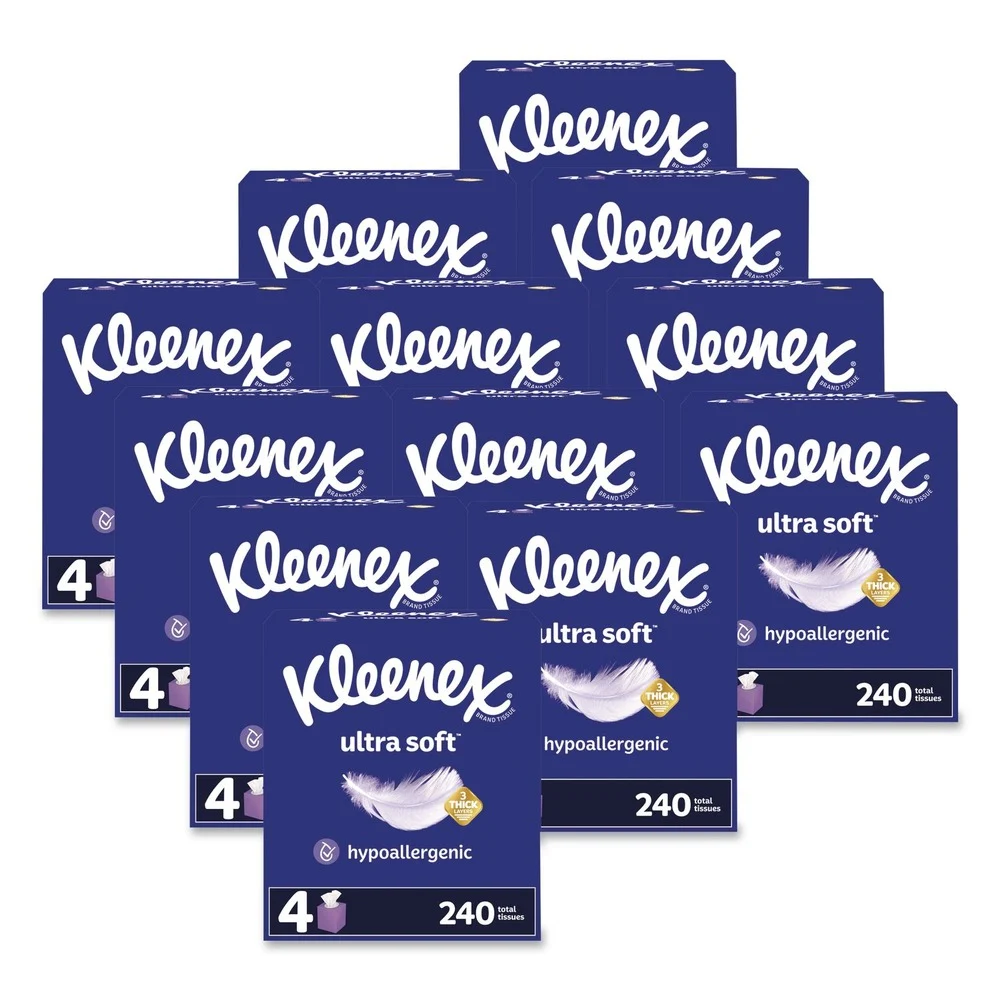 Kleenex Ultra Soft 3-Ply Facial Tissue - White (12/Carton)