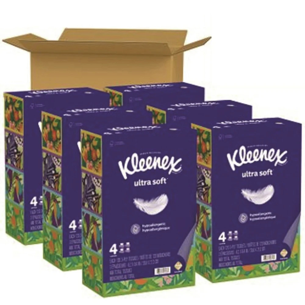 Kleenex Ultra Soft 3-Ply Facial Tissue - White (6/Carton)
