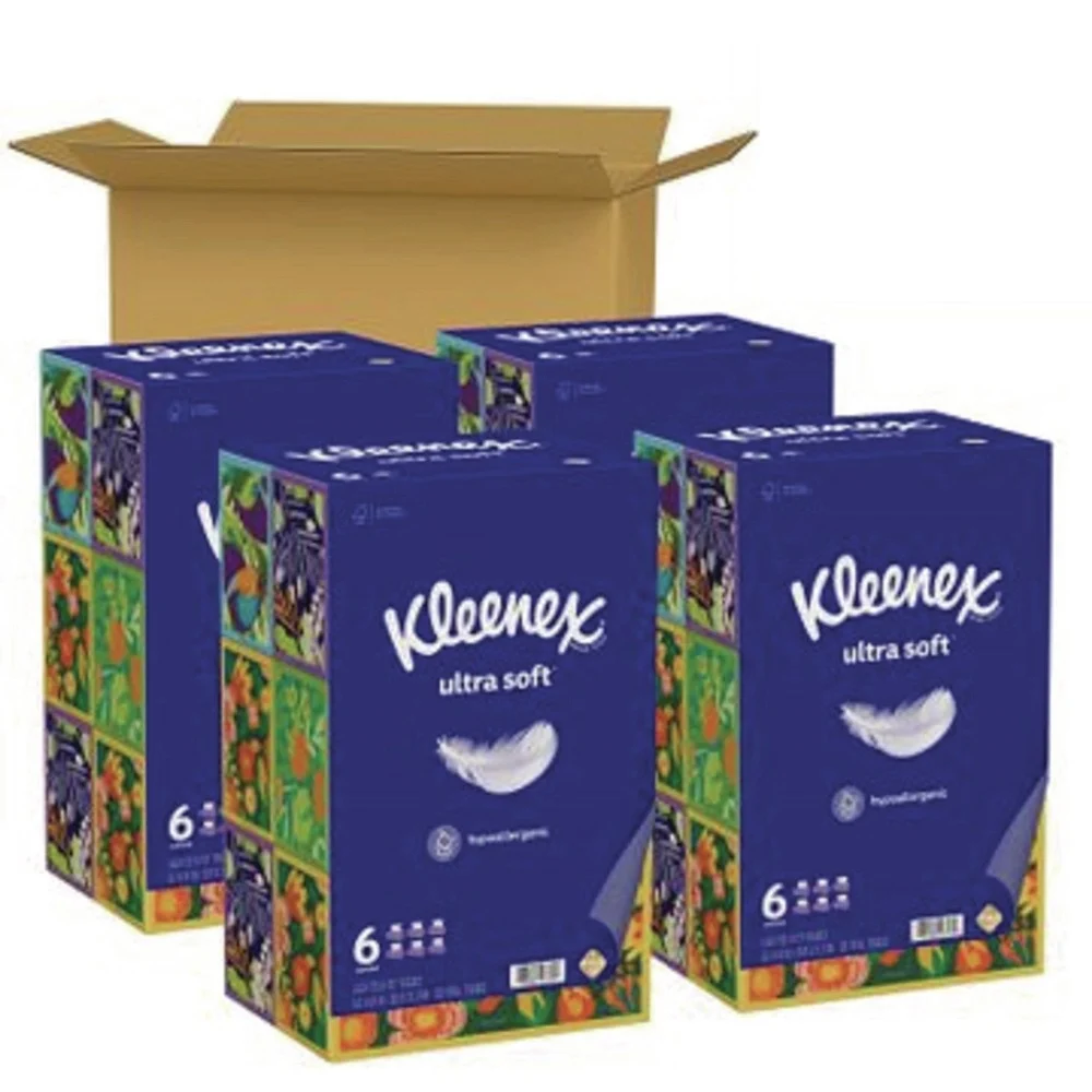 Kleenex Ultra Soft 3-Ply Facial Tissue - White (4/Carton)