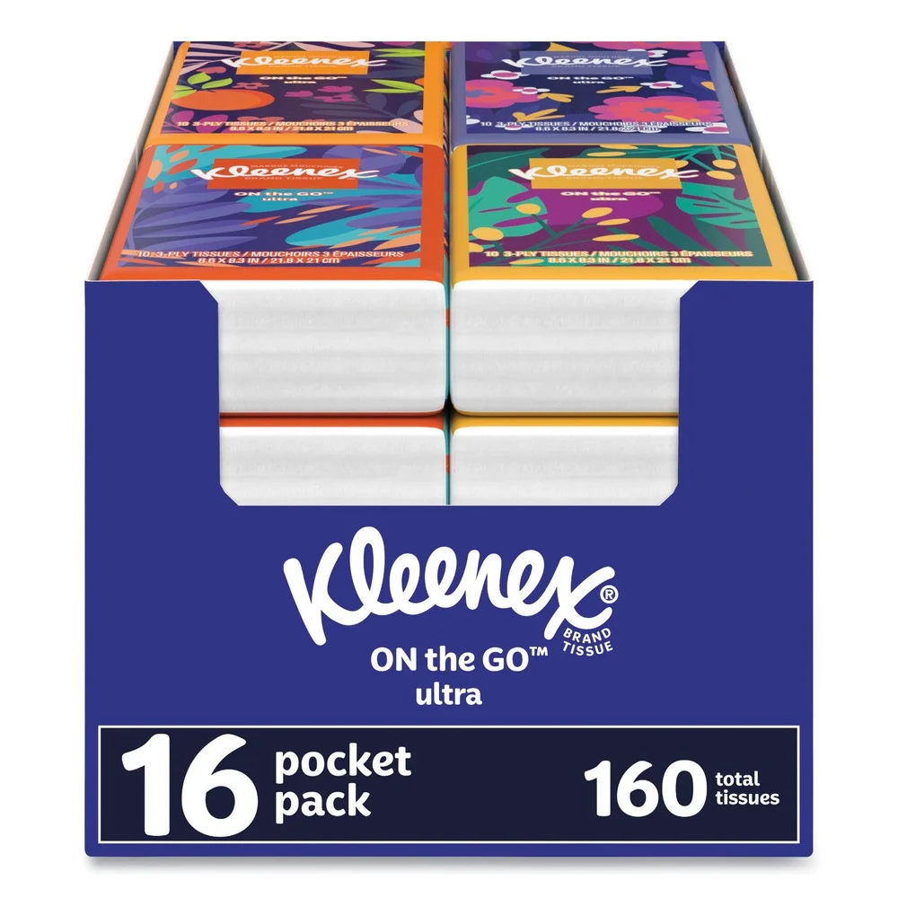 Kleenex On The Go Packs 3-Ply Facial Tissues - White (6/Carton)