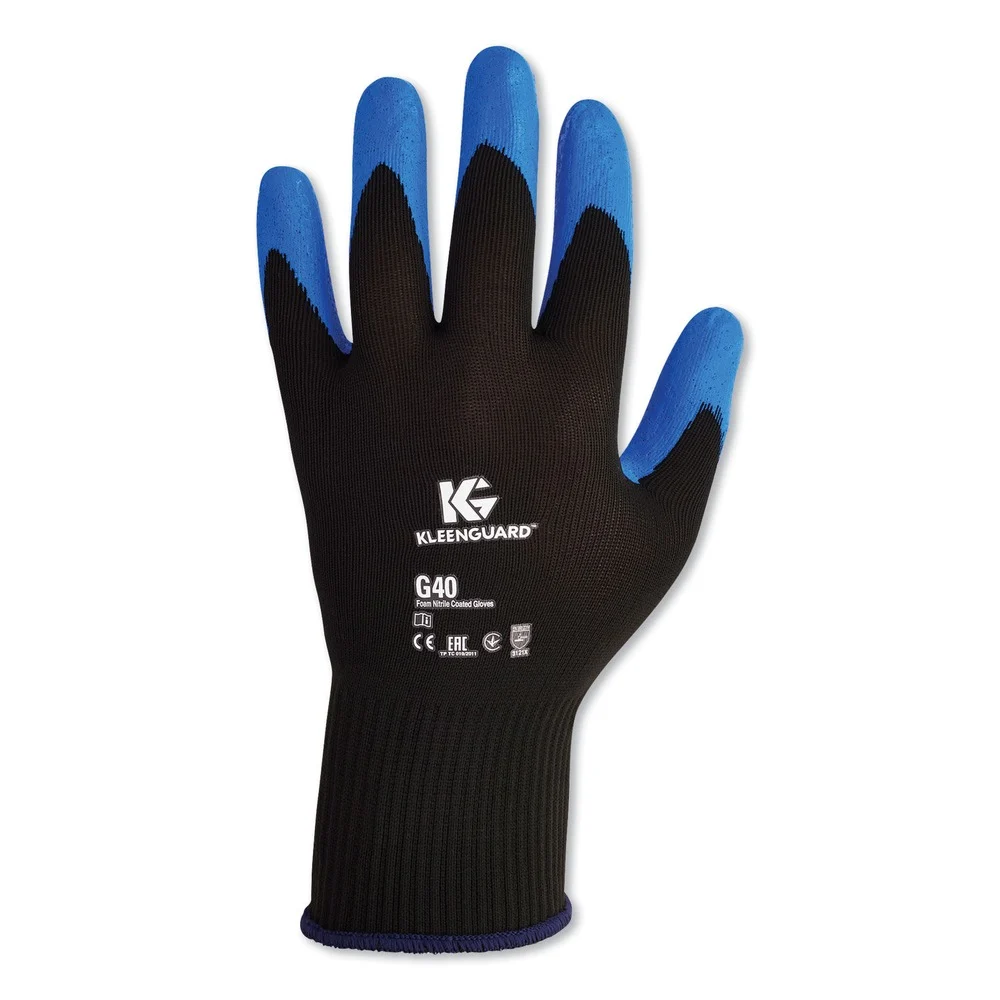 Ansell 240 mm Length G40 Nitrile Coated Gloves - Large/Size 9, Blue (12/Pack)