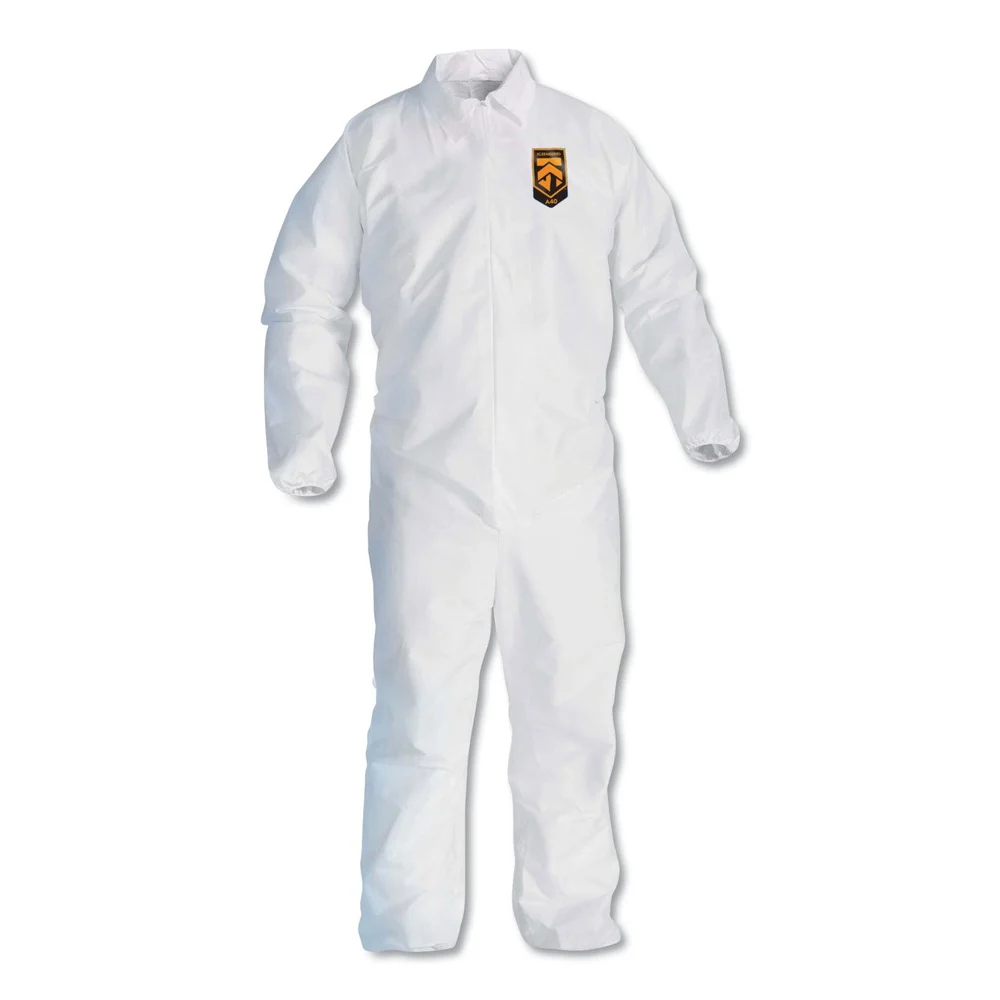 Ansell A40 Elastic-Cuff and Ankles Coveralls - 2X-Large, White (25/Carton)
