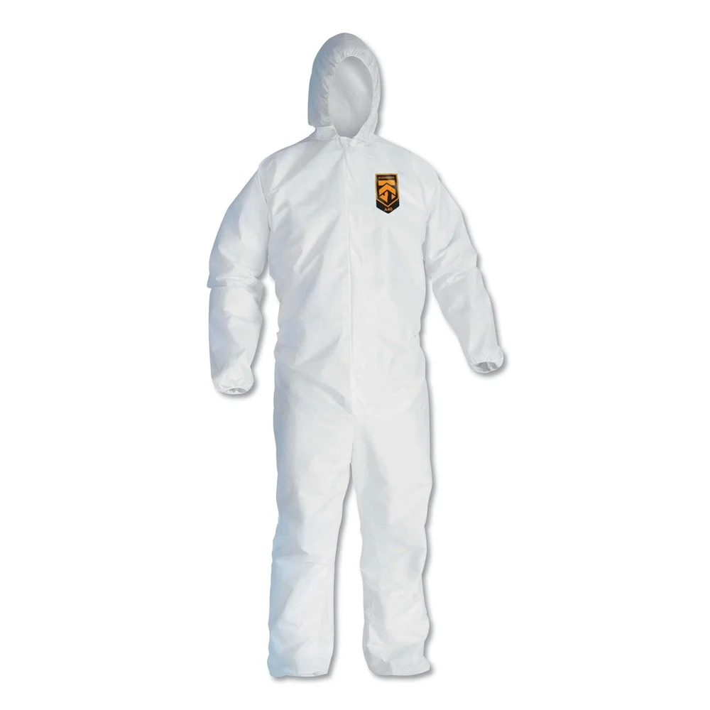 Ansell A40 Elastic-Cuff, Ankle, Hooded Coveralls - 3X-Large/White (25/Carton)