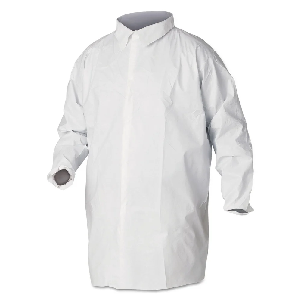 Ansell A40 Liquid and Particle Protection Lab Coats - 2X-Large, White (30/Carton)