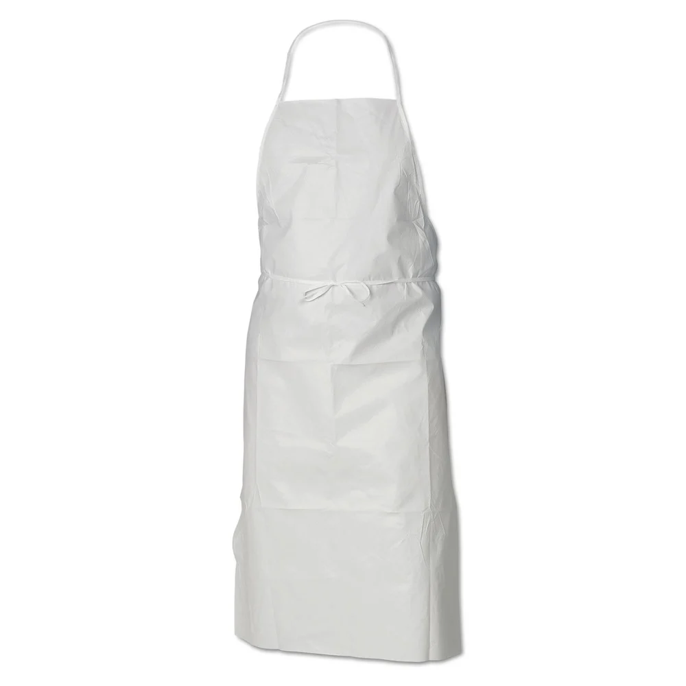 Ansell 28 in. x 40 in. A40 Film Laminate Liquid/Particle Protection Apron - White (100/Carton)