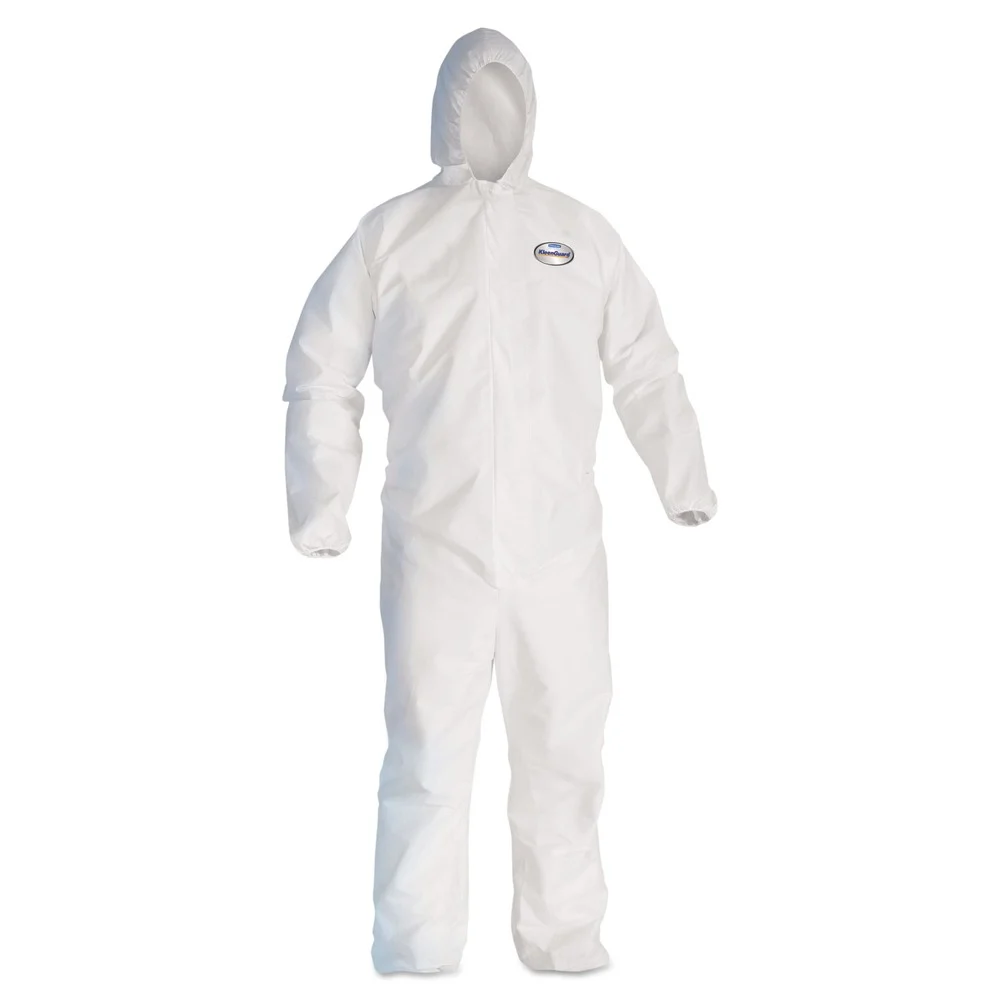 Ansell A30 Elastic-Back and Cuff Hooded Coveralls - Large, White (25/Carton)