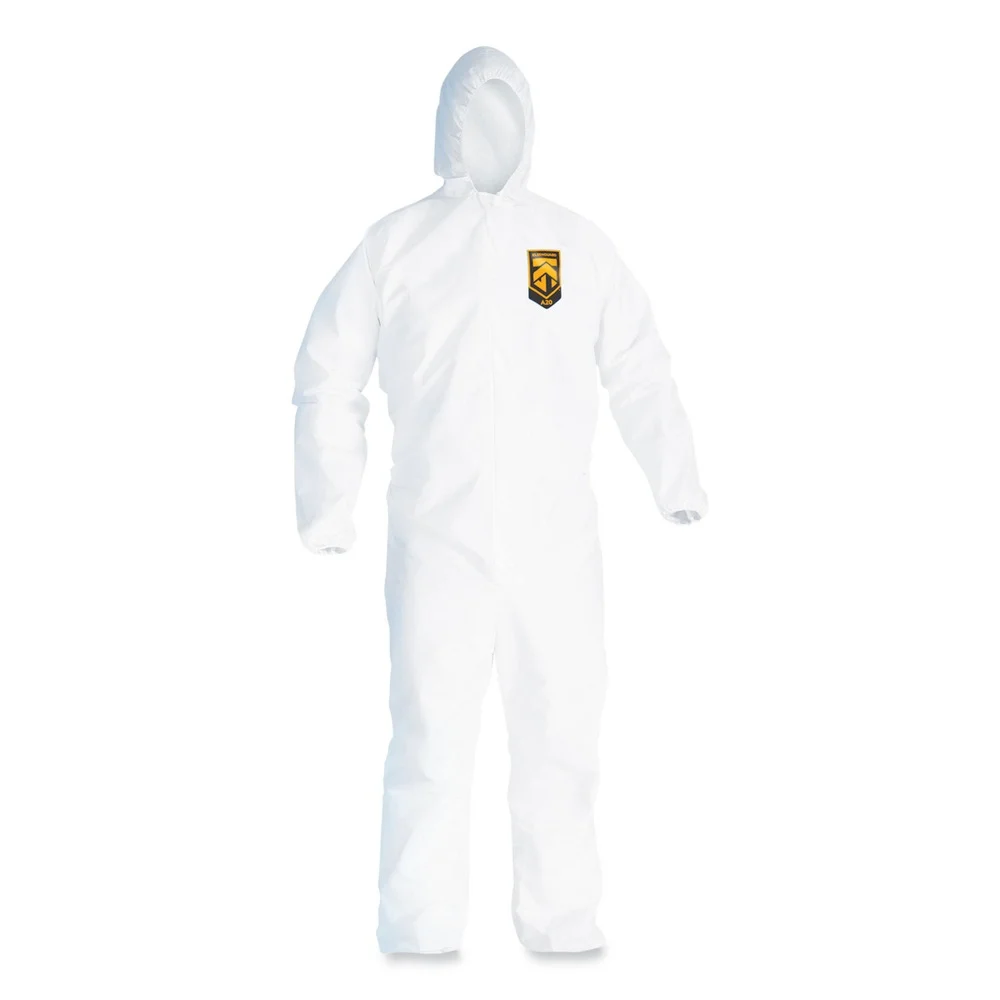 Ansell A20 Hood and Elastic-Back Breathable Particle Protection Coveralls - Medium, White (24/Carton)